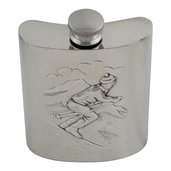 Skier Flask English Pewter 6oz.. SKU #: EB30276.