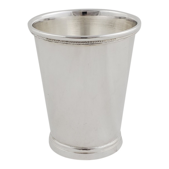 Extra Large Bead Edge English Silver Plated Mint Julep 4.5"h x 3.75"w. SKU #: C1688.