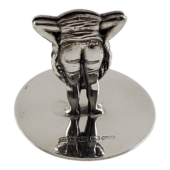 Menu Holder, (Ladies Bare Bottom, pulling up skirt) Sterling Silver. SKU #: C980.