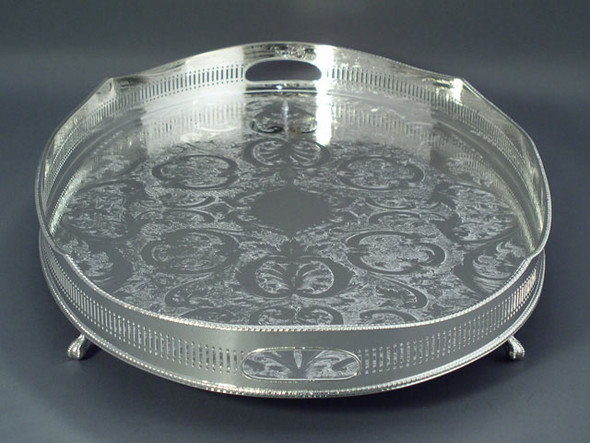 Oval Gallery Tray w/Cut Out Handles