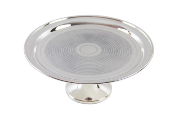 12" Engine Turned Tazza English Silver Plate. SKU #: HOT526.