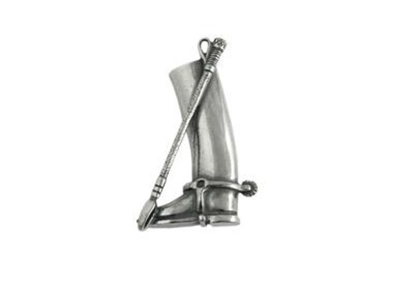 Pendant Boot with Whip 1.5"L English Sterling. SKU #: ZPTB403.