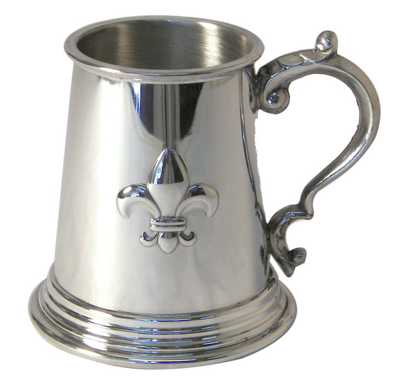 Child's Cup Fleur De Lis Design Fine English Pewter. SKU #: EB99992/FDL.