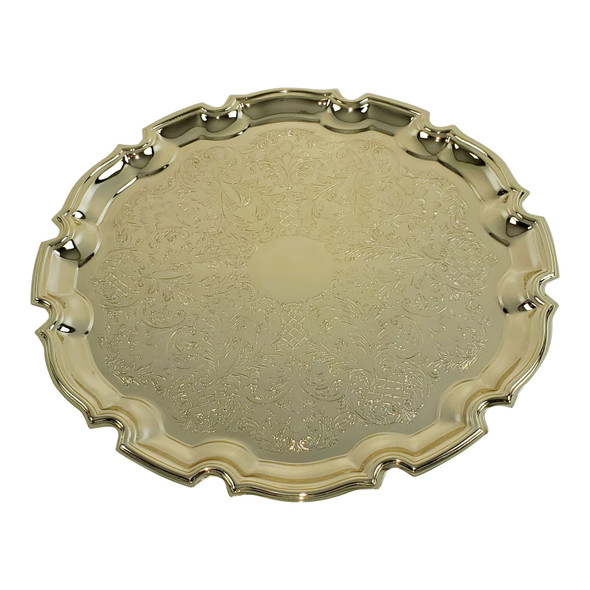 Queen Anne 12" Chippendale Tray Gold Finish. SKU #: 4/6180GOLD.