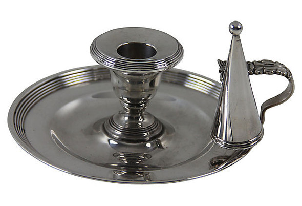 Chamberstick w/ Snuffer,English Silver Plate C.1895. SKU #: ANT5387.