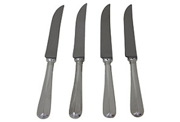 Georgian Pattern Steak Knives, Set /4 English Silver Plate. SKU #: KM9815/4.