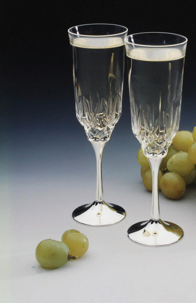 Pr Champagne Flutes English Silver Plate (Tarnish Resistant). SKU #: 0/972.