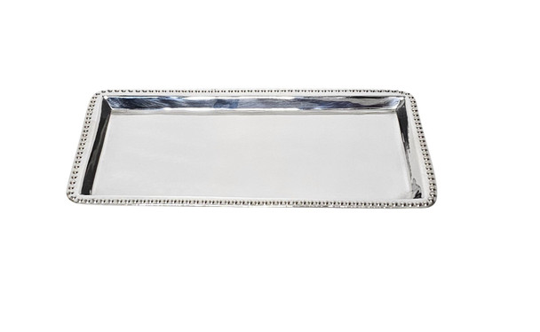 Bead Edge Tray Silver Plate