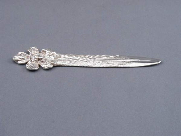Letter Opener- Flower Face Silver Plate. SKU #: C434.