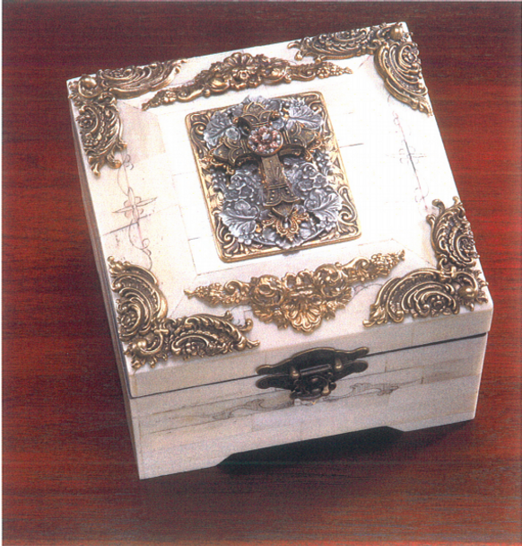 Spiritual Art Box by Jo Marz made from discarded Oxen Bones Hinged with Beveled Edges (JMBX2001)
