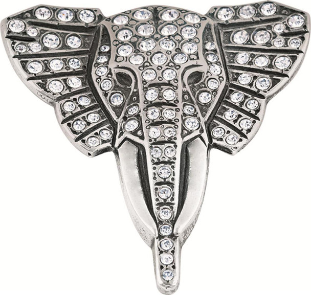 Crystal set elephant head brooch (B309)