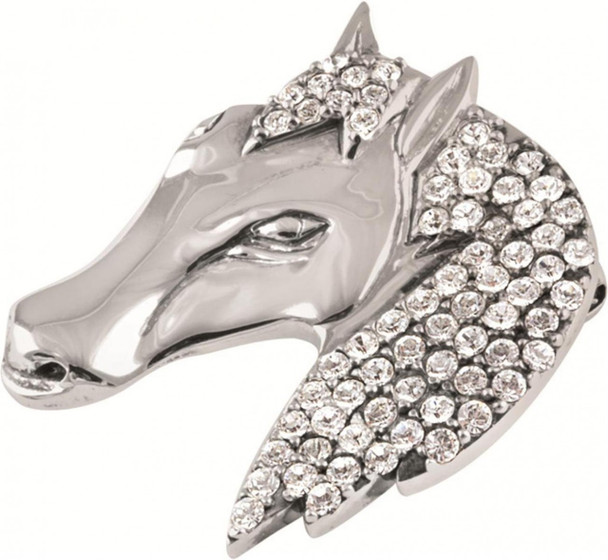 Crystal set horse head brooch (B620)