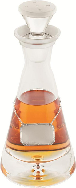 Decanter Label Plain with Ribbon & Reed Edging English Sterling Silver 1 3/4" x 1 1/8". SKU #: GT2044.