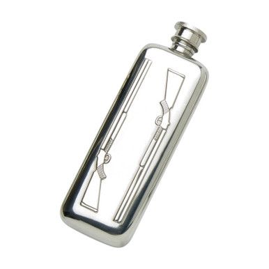 Stylish Slimline 3oz Polished English Pewter Boot Hip Flask