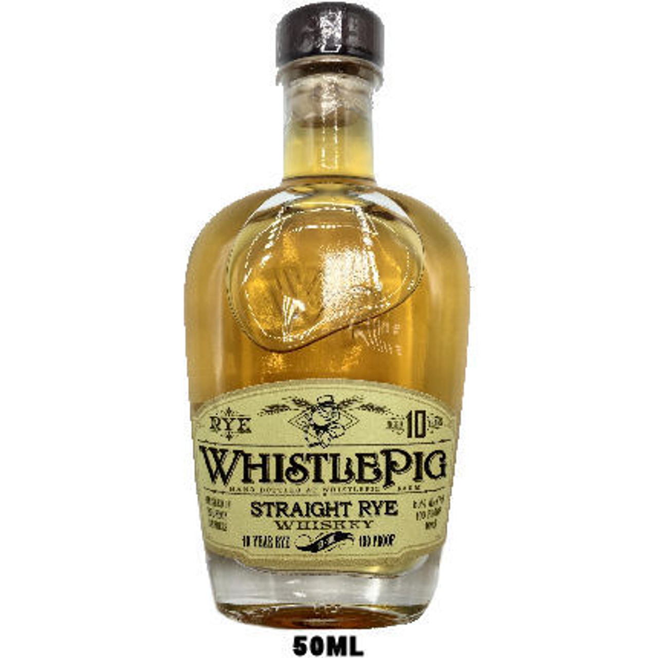 50ml Mini WhistlePig 10 Year Old Straight Rye Whiskey