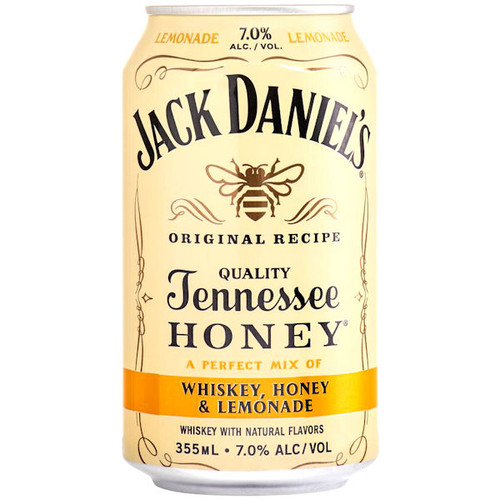 Jack Daniel's Honey & Lemonade Cocktail Ready To Drink 12oz 4 Pack Cans Jack Daniel's Honey & Lemonade Cocktail Ready To Drink 12oz 4 Pack Cans