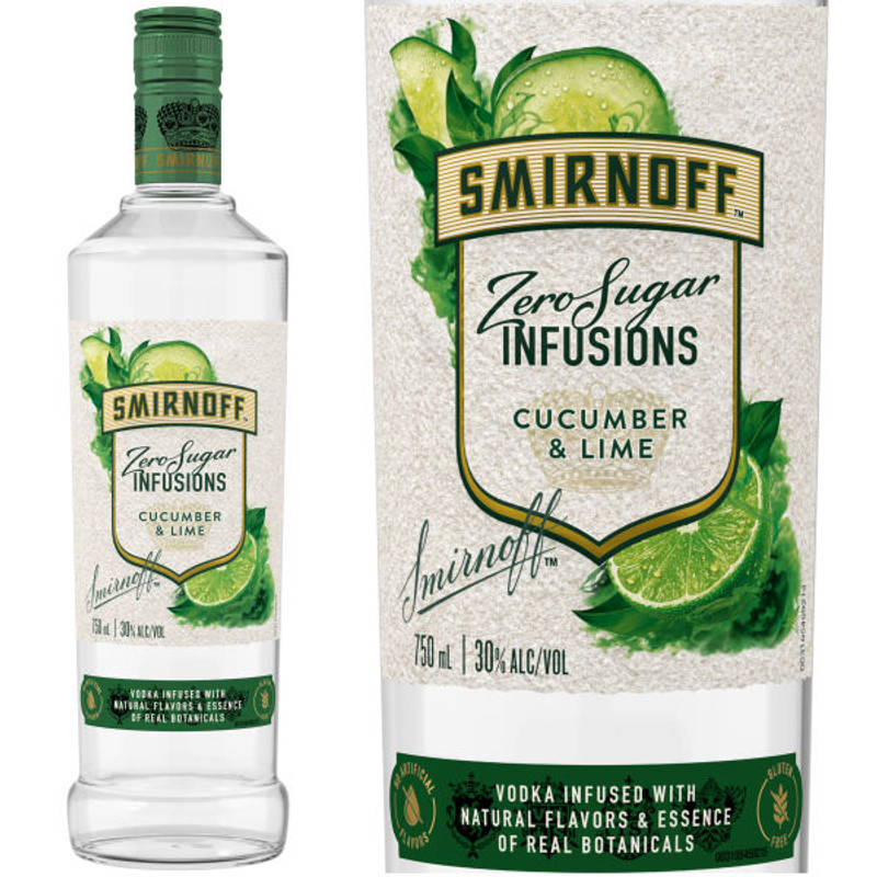 Smirnoff Infusions Zero Sugar Cucumber & Lime Vodka 750ml