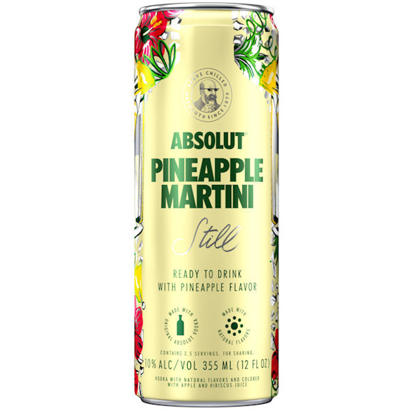 Absolut Vodka Pineapple Martini Still Ready To Drink Cocktail 355ml 4-Pack