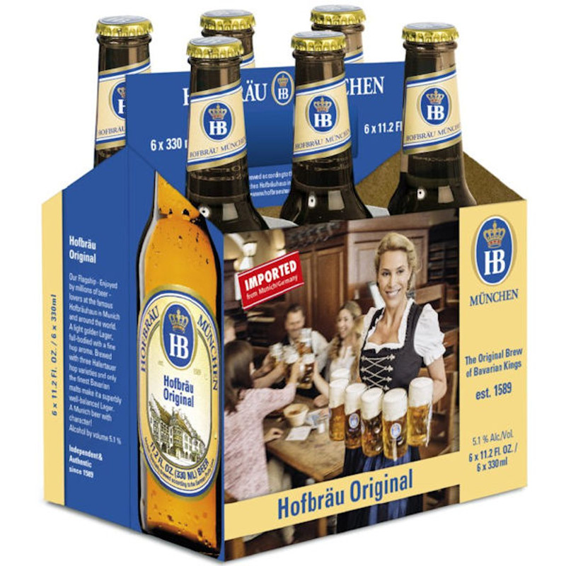 Hofbrau Munchen Hofbrau Original 330ml 6 Pack Bottles (Germany)