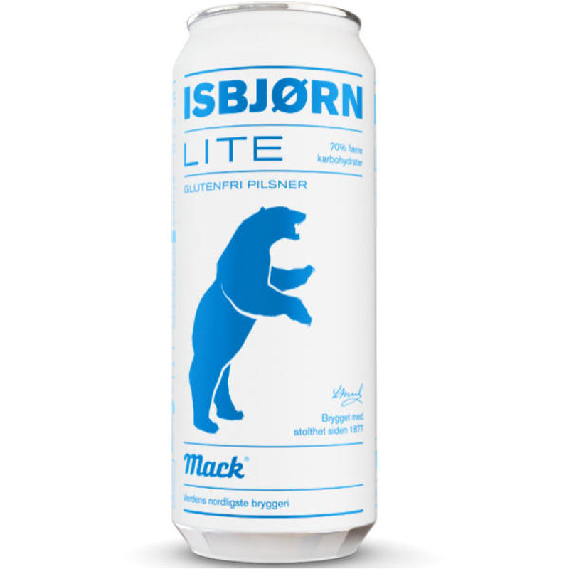 Mack Isbjørn Lite Glutenfri Norway Pilsner 16oz 6 Pack Cans