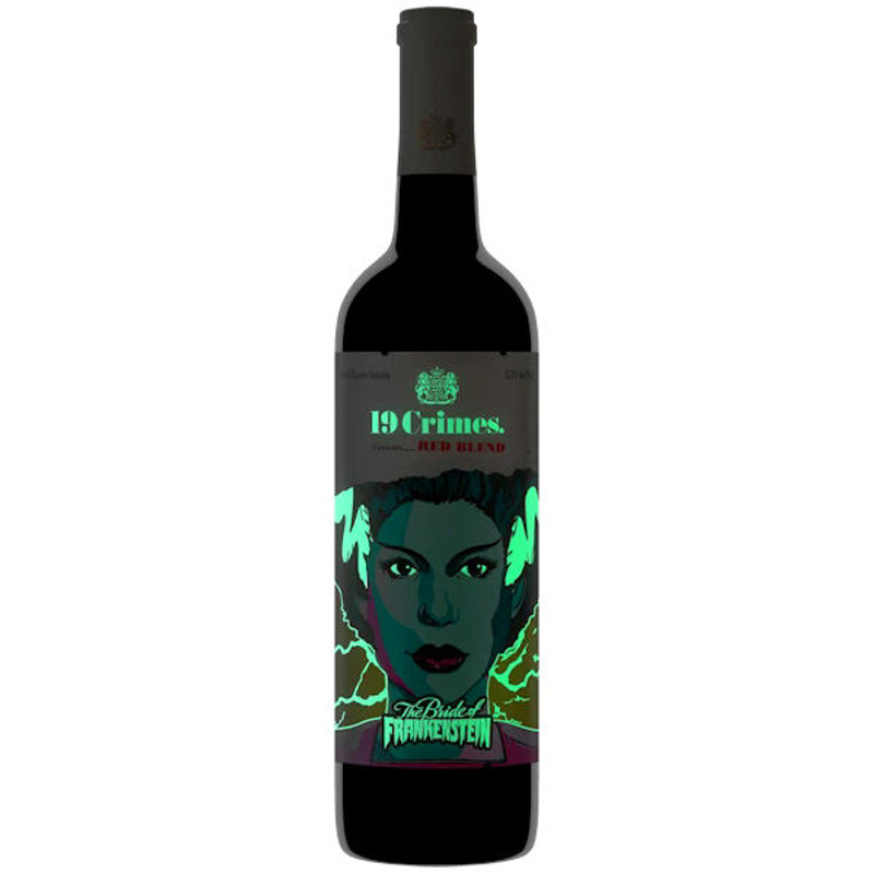 19 Crimes Halloween The Bride of Frankenstein Red Blend Glow