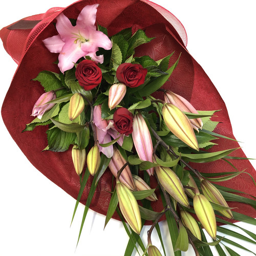 Red Rose and Lily Bouquet