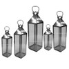 Silver Lantern with Clear Glass - LL076S