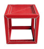 Square Metal and Leather Side Table - ML-ST003