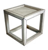 Square Metal and Leather Side Table - ML-ST003