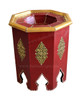 Octagon Shaped Metal and Leather Side Table - ML-ST005