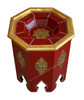 Octagon Shaped Metal and Leather Side Table - ML-ST005