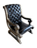 Moroccan Black Leather Chair - ML-CH011