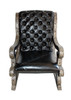 Moroccan Black Leather Chair - ML-CH011