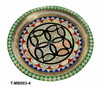 Round Metal and Bone Multicolor Tray - T-MB003