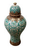 Hand Painted Metal and Ceramic Urn - VA057