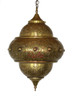 Brass Lantern with White Glass Eyelets - LIG318