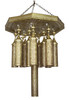 Large Brass Chandelier with Cylinder Shaped Light Clusters  