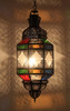 Hanging Multi Color Glass Lantern - LIG384