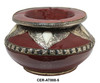 Large Ceramic Ashtray with Metal and Bone - CER-AT008