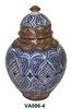 Multi Color Hand Painted Metal and Ceramic Urns - VA086