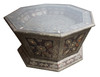 Octagon Shaped Metal and Bone Table with Glass Top - MB-CT010