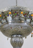 Moroccan Silver Chandelier with Multi-Color Glass Eyelets - CH010
