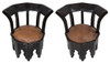 Dark Stained Hand Carved Wooden Chair - CW-CH021
