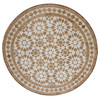 24 Inch Intricately Designed Round Tile Table Top - MTR323