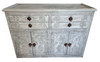 Gray Hand Painted Carved Wood Cabinet - CW-CA102