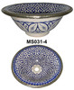 Hand Painted Ceramic Sink with Metal Rim - MS031