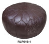 Medium Size  Round Moroccan Leather Pouf - RLP019