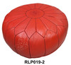 Medium Size  Round Moroccan Leather Pouf - RLP019