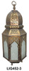 Brass Desktop or Floor Lantern with White Glass - LIG452