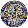 32 Inch Multi-Color Intricately Designed Mosaic Tile Table Top - MTR485